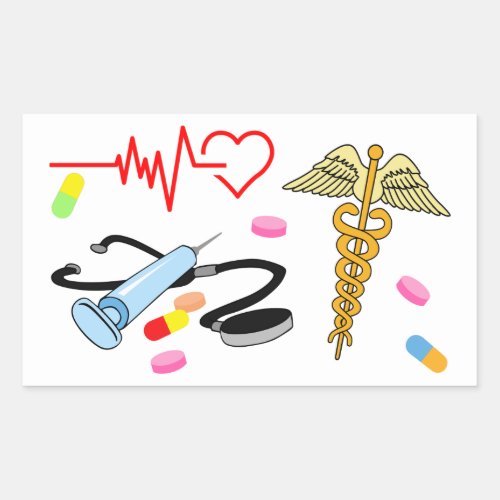 Everything medical rectangular sticker