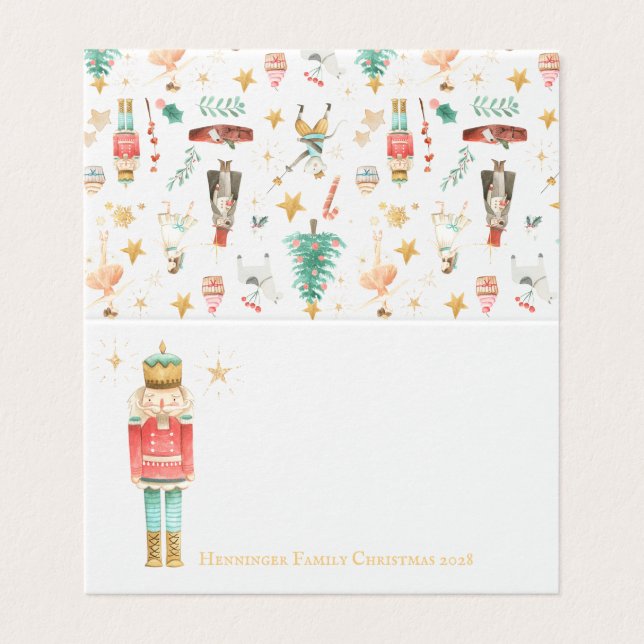 Everything Nutcracker Christmas Seating Place Card (Outside Unfolded)