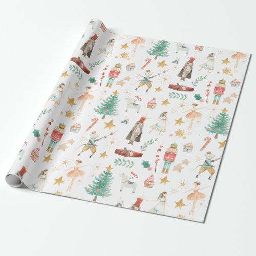 Everything Nutcracker Christmas White Wrapping Paper