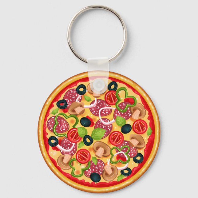 Everything Pizza Keychain (Front)