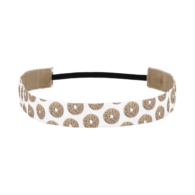 Everything Poppy Sesame Seed Bagel Breakfast Food Athletic Headband (Front)