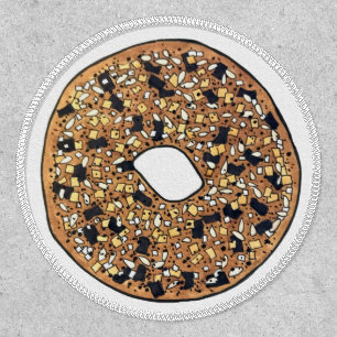 Everything Poppy Sesame Seed Bagel Breakfast Food Patch