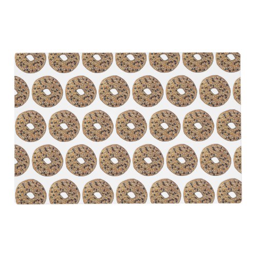 Everything Poppy Sesame Seed Bagel Breakfast Food Placemat