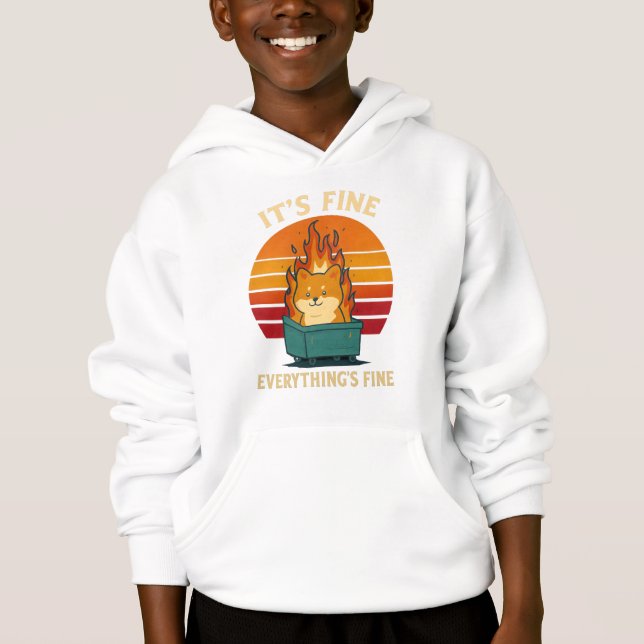 Everything’s Fine – Calm in Chaos Meme Art Hoodie (Front)