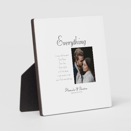 Everything Script Overlay Couples Personalized  Plaque