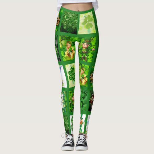 Everything St Patricks Day Leprechauns Shamrocks Leggings