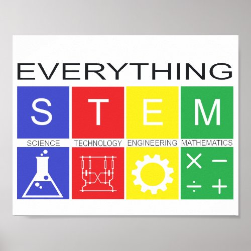 Everything STEM Poster with Black Text