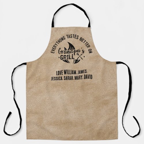 Everything Tastes Better On Grandpas Grill Custom Apron