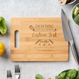 Everything Tastes Better When Custom Name Grills Engraved Cutting Board