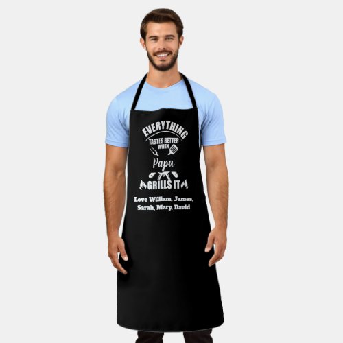 Everything Tastes Better When Papa Grills it Apron