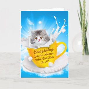 Everything Tastes Better With Cat Hair In It Kitty Thank You Card
