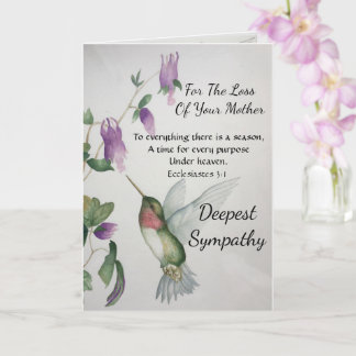 Everything There Is A Season Mother Sympathy Card