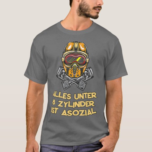 Everything under 8 cylinders is asocial  funny V8  T_Shirt