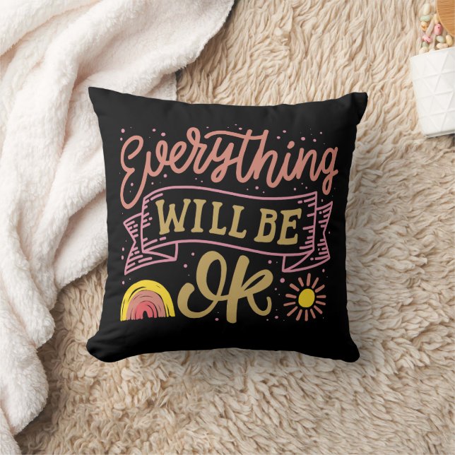 everything will be ok throw pillow (Blanket)