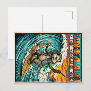 Everything Will Kill You Possum Postcard