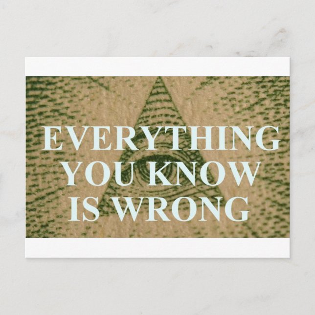 Everything you know is wrong postcard (Front)