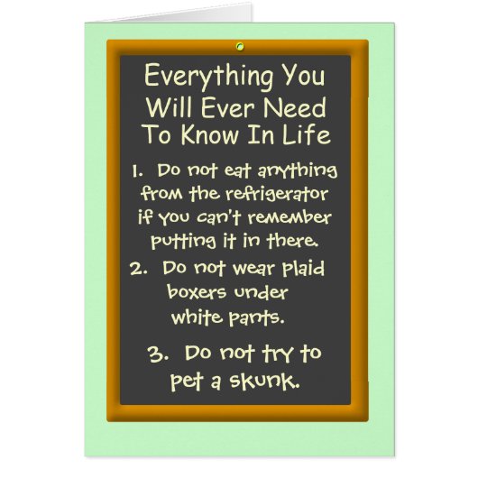 Everything You Will Ever Need To Know In Life Cards (Front)