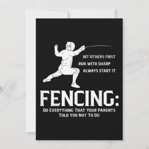 Everything Your Parents Funny Fencing Player Fence Holiday Card