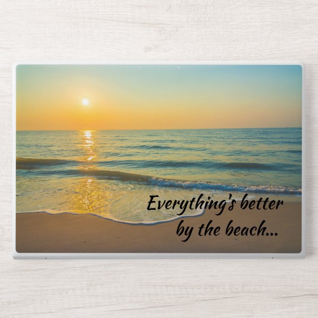 Everything's better by the beach sunset HP laptop skin (Front)