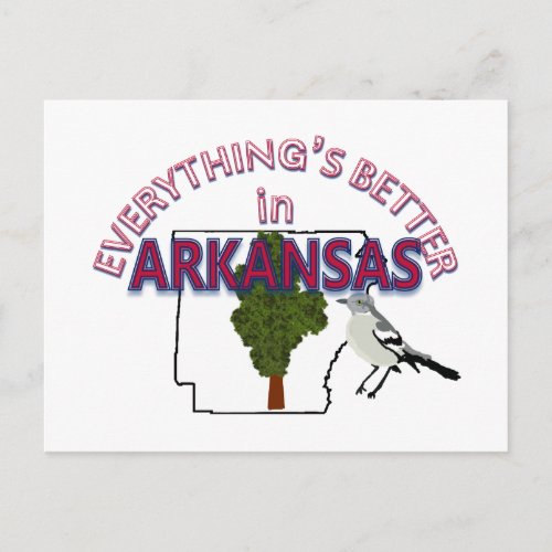 Everythings Better in Arkansas Postcard