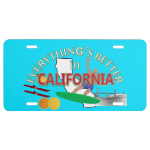 Everything's Better in California Graphics License Plate