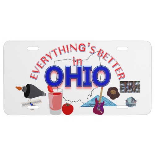 Everythings Better in Ohio Graphics License Plate