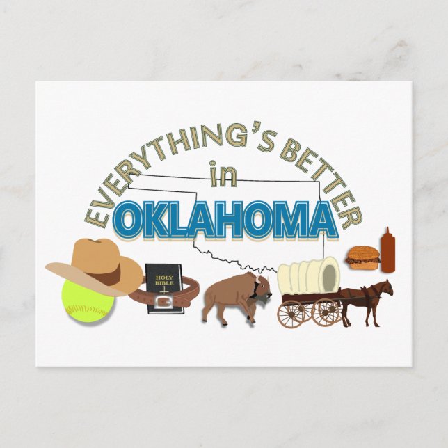 Everything's Better in Oklahoma Postcard (Front)