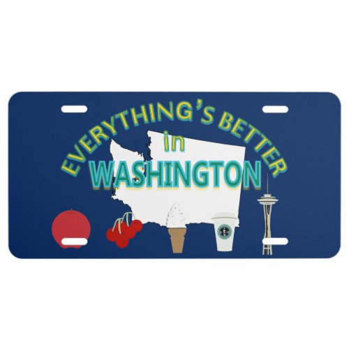 Everything's Better in Washington Graphics License Plate