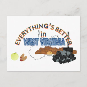 Everything's Better in West Virginia Postcard