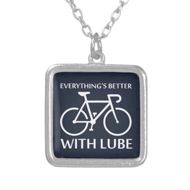 Everything's Better With Lube Silver Plated Necklace (Front)