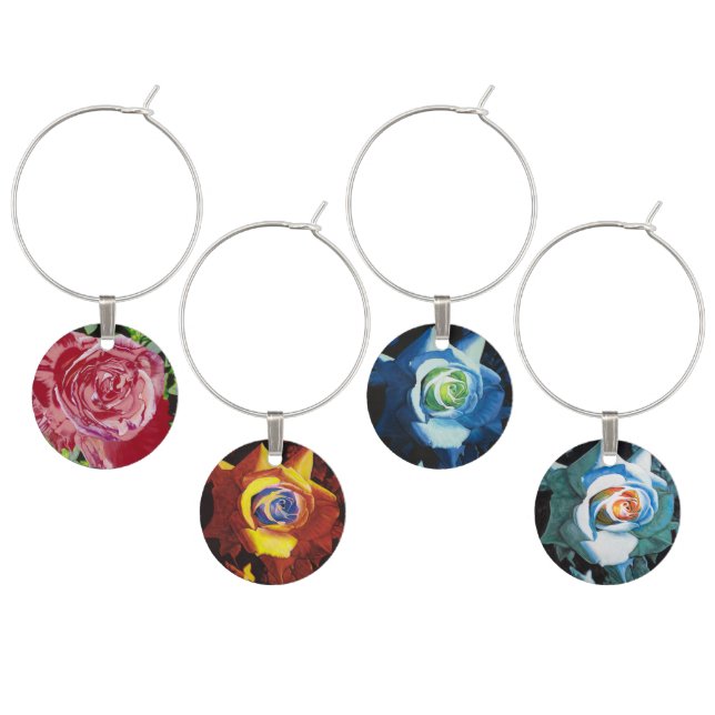 "Everything's Coming Up Roses!" Wine charms (Staggered)