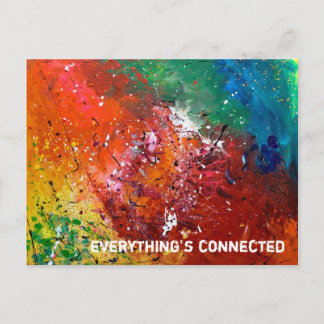 'everything's connected' postcard
