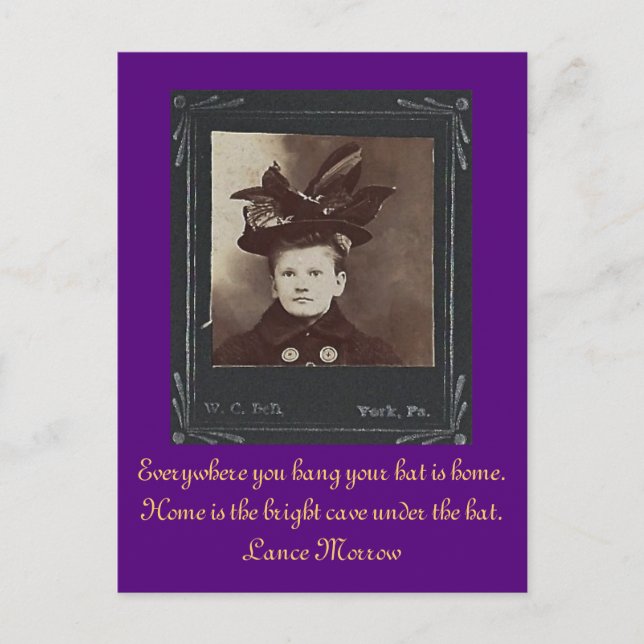 Everywhere you hang your hat is home postcard (Front)