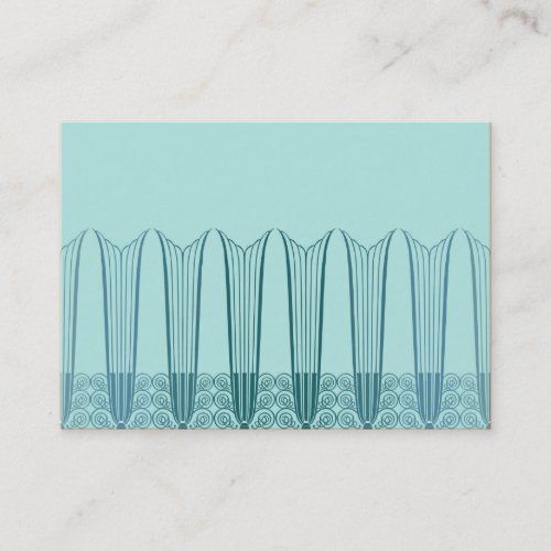 EVE'S BALCONY, Art Deco Ironwork in Aqua and Teal Business Card Templates