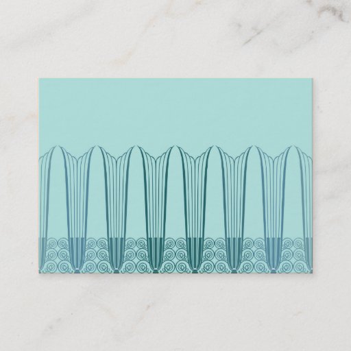 Customizable EVE'S BALCONY, Art Deco Ironwork in Aqua and Teal Business Card Templates