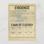 Evidence chain of custody crime game role play fly postcard