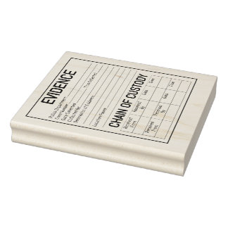 Evidence chain of custody crime game role play rub rubber stamp