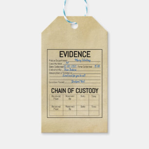 Evidence chain of custody crime game role true  gift tags