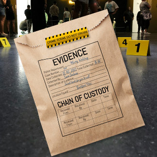 Evidence party favor bag crime murder mystery prop