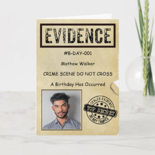Evidence true crime murder mystery detective card