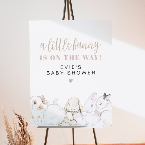 EVIE Cute Pastel Baby Bunny Baby Shower Welcome Foam Board