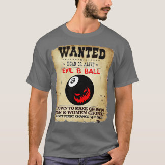 Evil 8 Ball Pool Billiards League Short Sleeve  T-Shirt