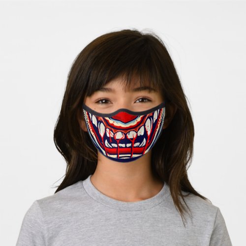 Evil angry and scary clown face blood vampire premium face mask