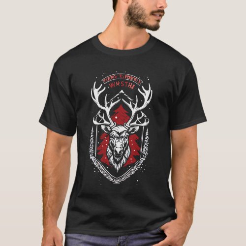 evil angry reindeer christmas logo t shirt design