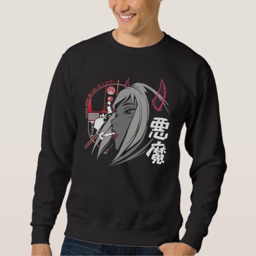 Evil Anime Sad Girl Otaku Japanese Aesthetic Sweatshirt