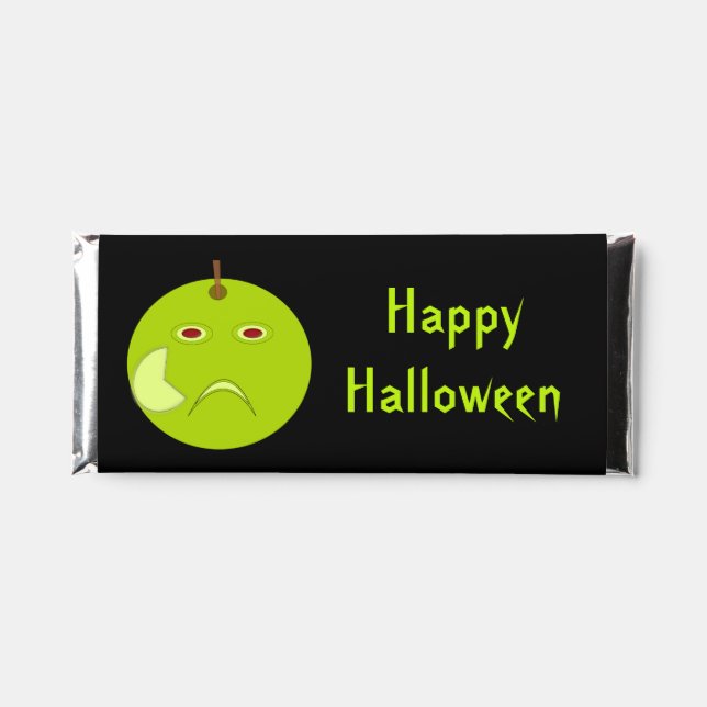 Evil Apple with Scar Halloween Custom Hershey Bar Favors (Front)
