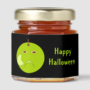 Evil Apple with Scar Halloween Custom Honey Jar Favors