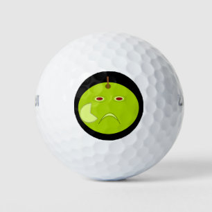 Evil Apple with Scar Halloween Golf Ball