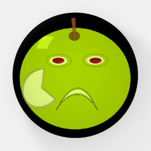 Evil Apple with Scar Halloween Paperweight