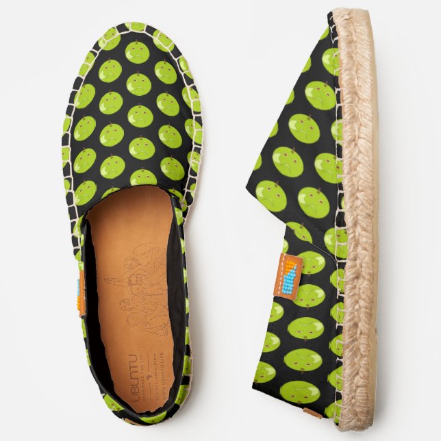 Evil Apple with Scar Halloween Patterned Espadrilles (Side)